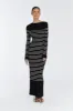 BILLIE BLACK STRIPE LONG SLEEVE MIDI DRESS sold by Dissh