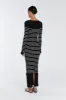 BILLIE BLACK STRIPE LONG SLEEVE MIDI DRESS sold by Dissh