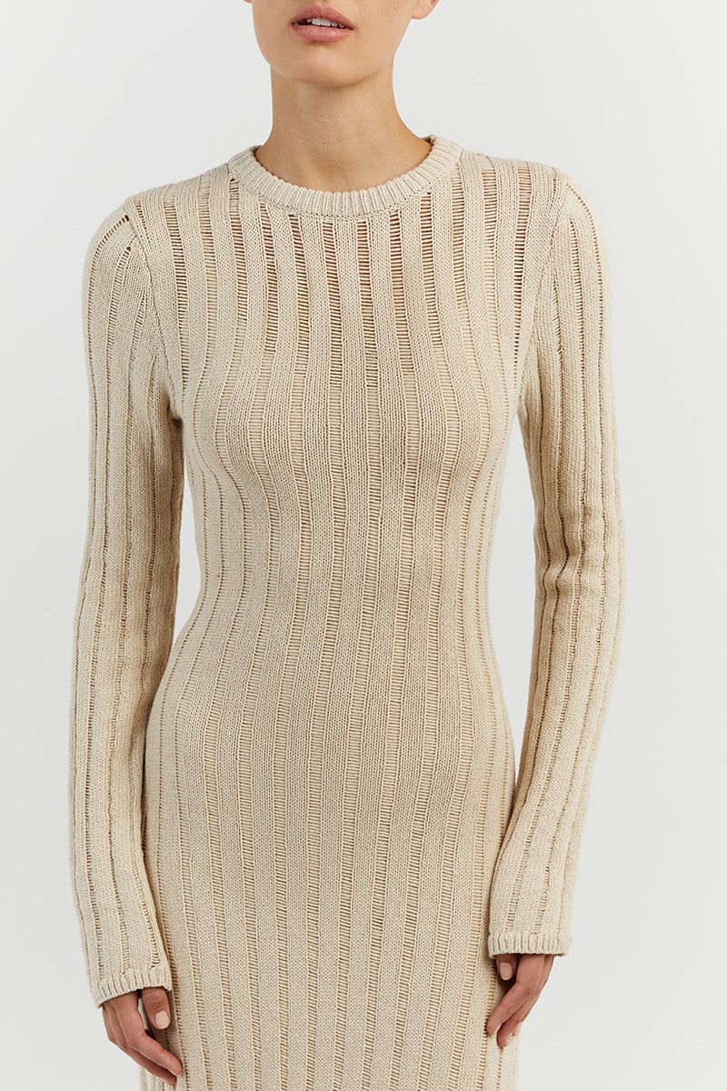STEVIE NATURAL LONG SLEEVE MAXI DRESS sold by Dissh product image thumbnail 5
