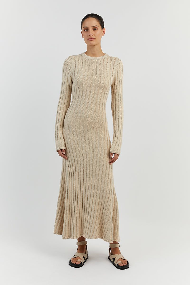 STEVIE NATURAL LONG SLEEVE MAXI DRESS sold by Dissh product image thumbnail 2