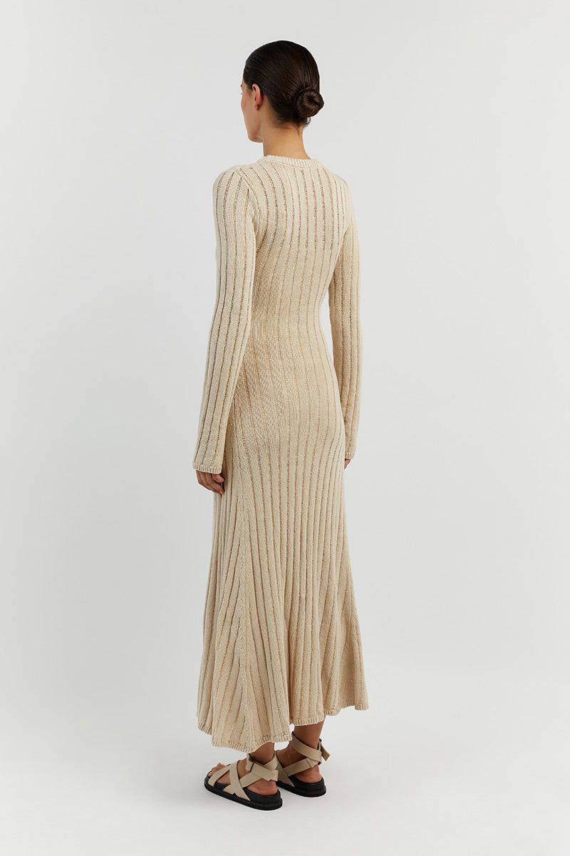 STEVIE NATURAL LONG SLEEVE MAXI DRESS sold by Dissh product image thumbnail 4