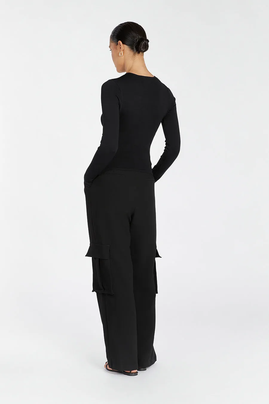 MONIQUE BLACK LONG SLEEVE KNIT TOP sold by Dissh product image thumbnail 4