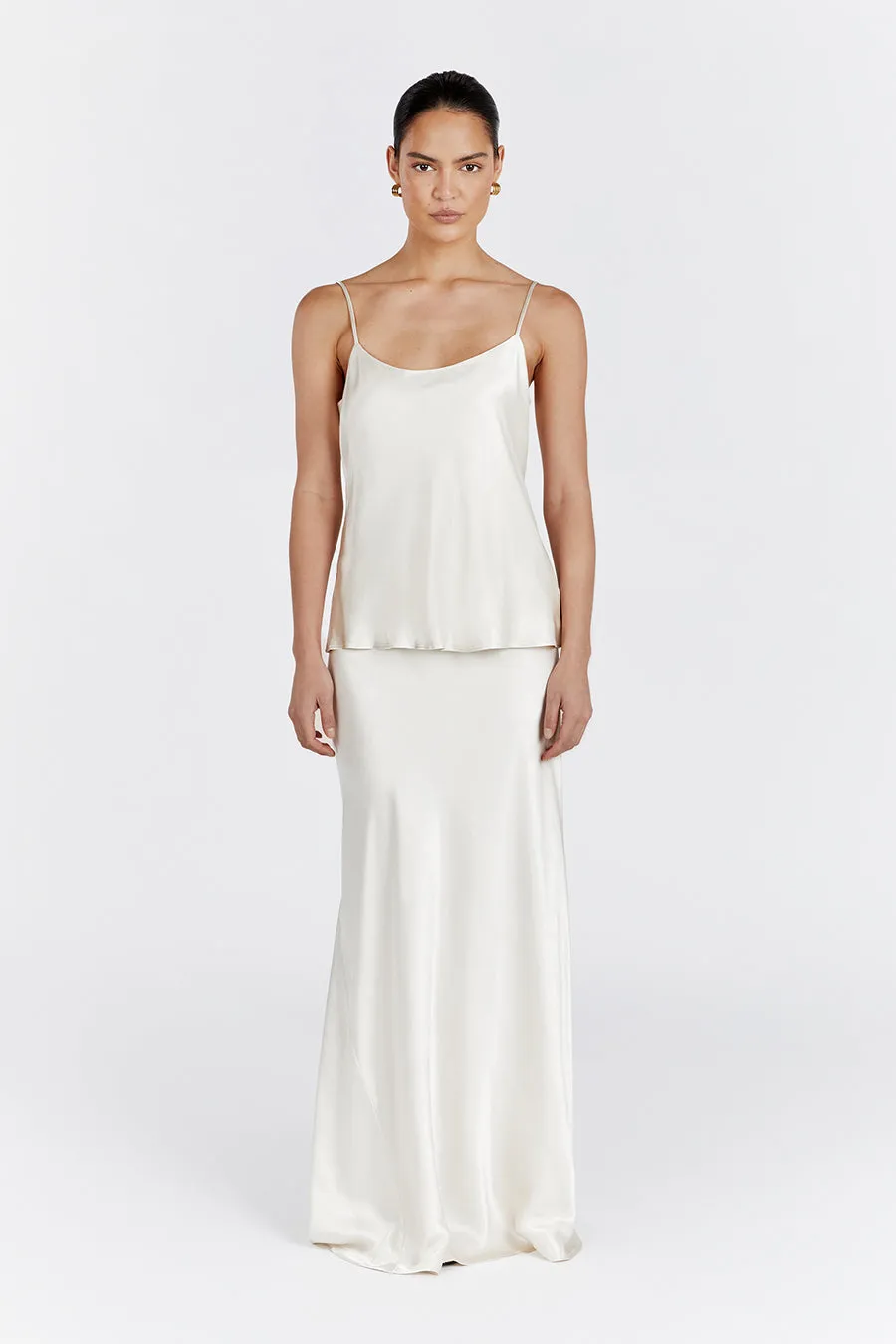 MYA CREAM SATIN CAMI sold by Dissh