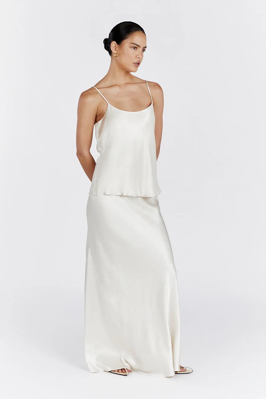 MYA CREAM SATIN CAMI sold by Dissh product image thumbnail 3