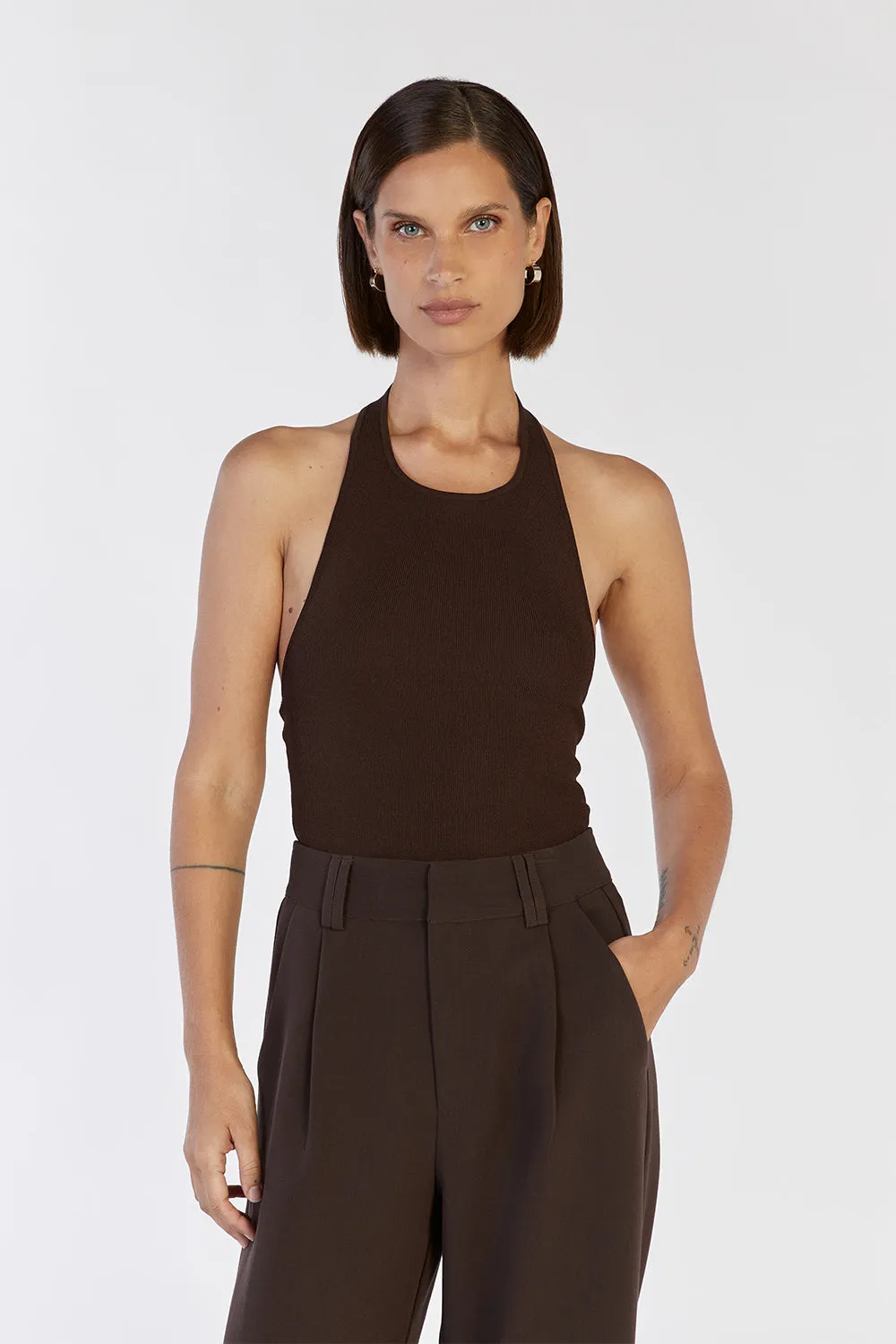 KARLIE CHOC HALTER TOP sold by Dissh product image thumbnail 2