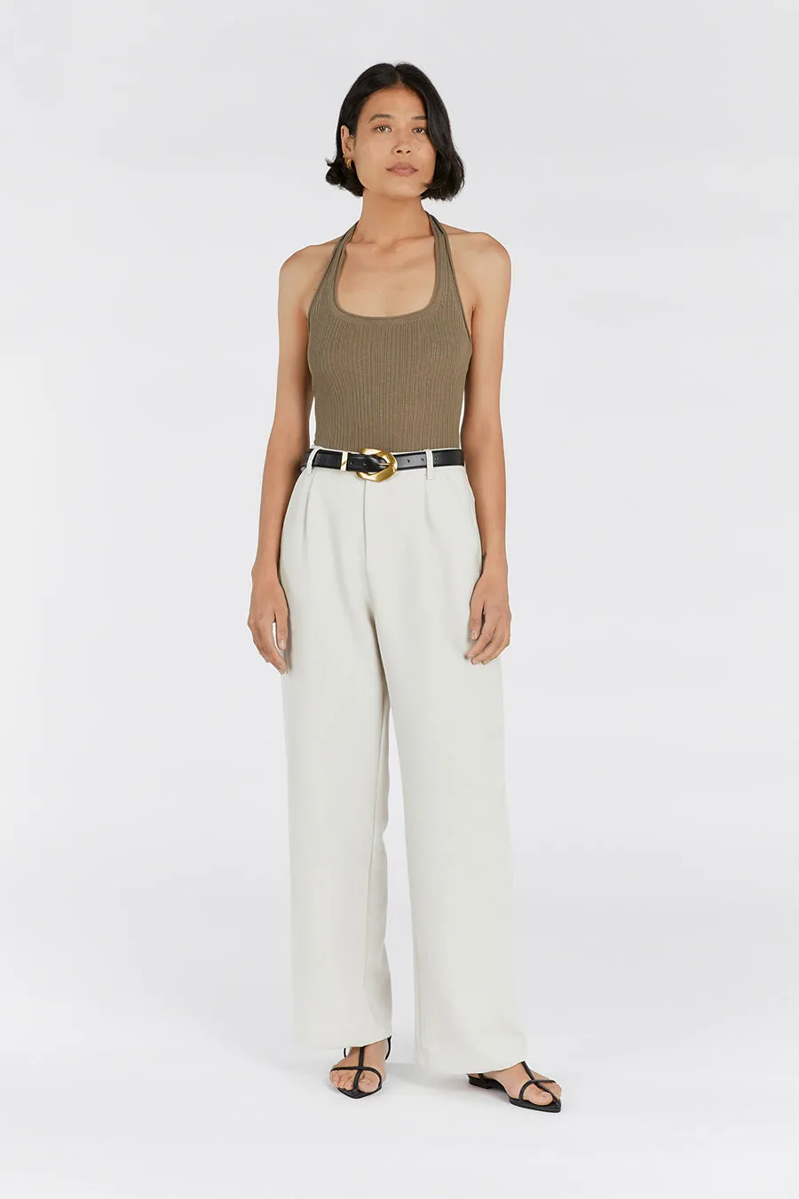 EDDISON MOSS KNIT HALTER TOP sold by Dissh