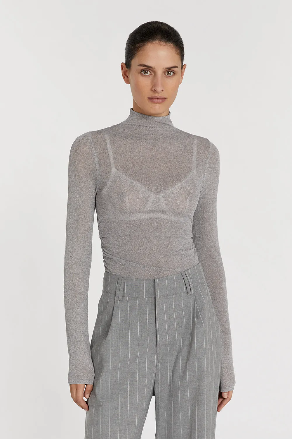 CONSTANCE GREY MARLE LONG SLEEVE KNIT TOP sold by Dissh product image thumbnail 2