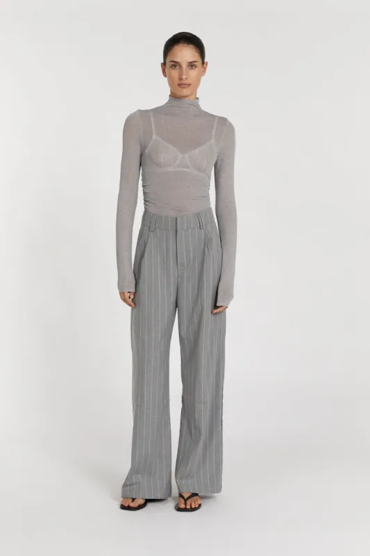 CONSTANCE GREY MARLE LONG SLEEVE KNIT TOP sold by Dissh