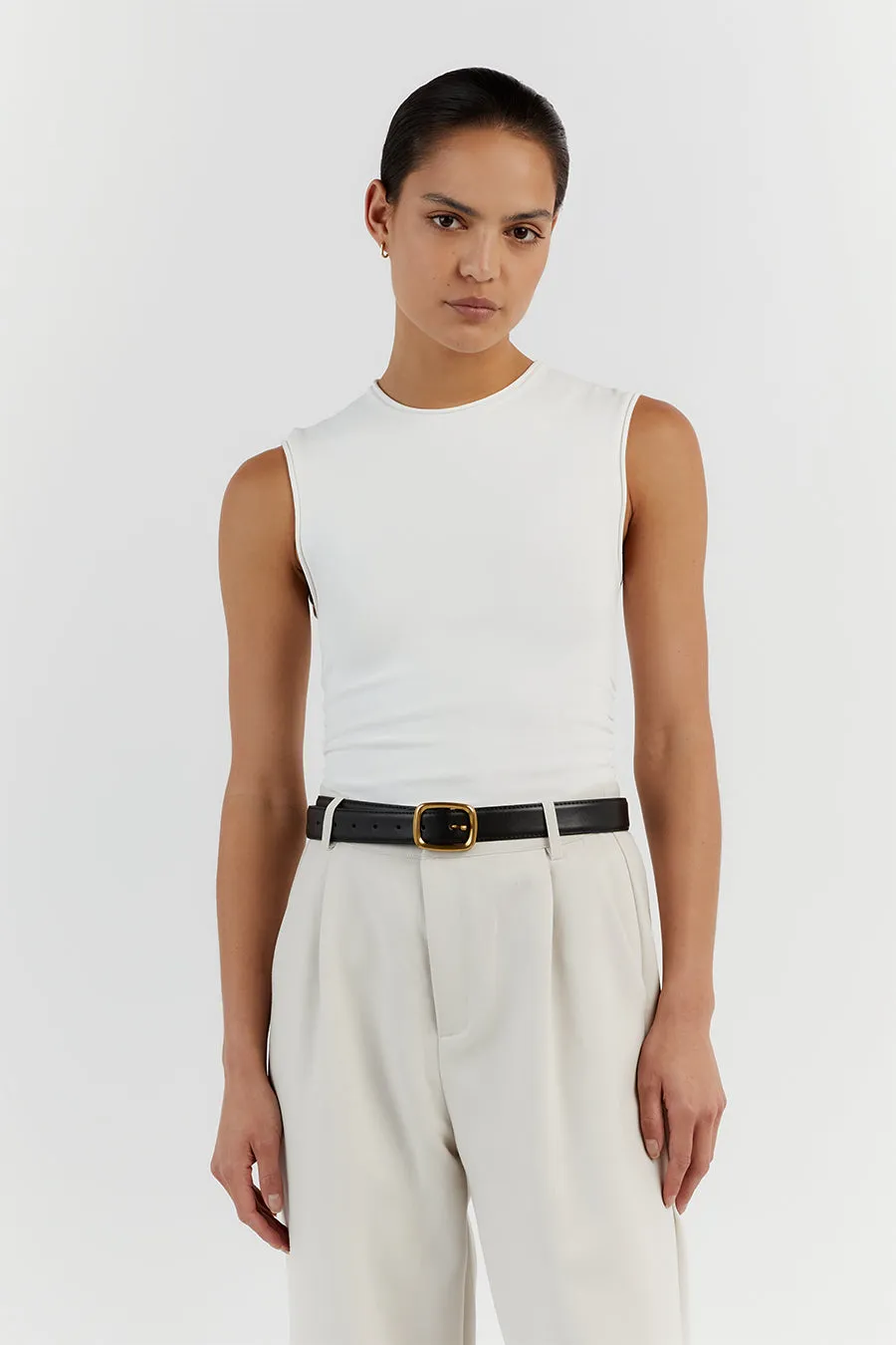 ROMY OFF WHITE SLEEVELESS TOP sold by Dissh product image thumbnail 2