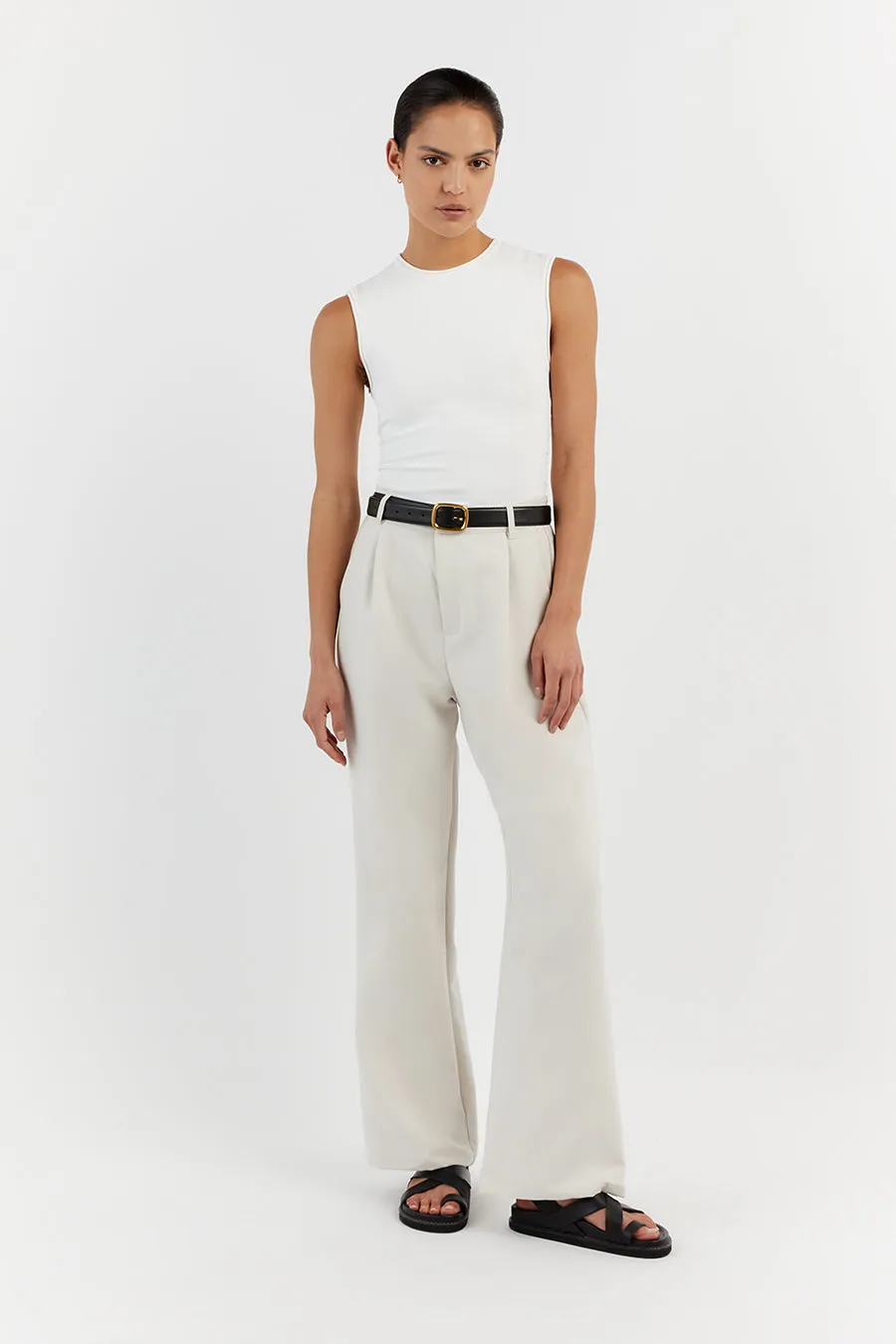 ROMY OFF WHITE SLEEVELESS TOP sold by Dissh