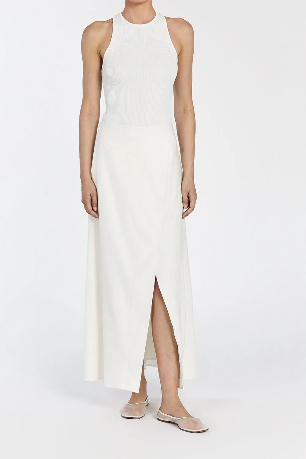 GEMMA OFF WHITE MIDI SKIRT sold by Dissh product image thumbnail 3