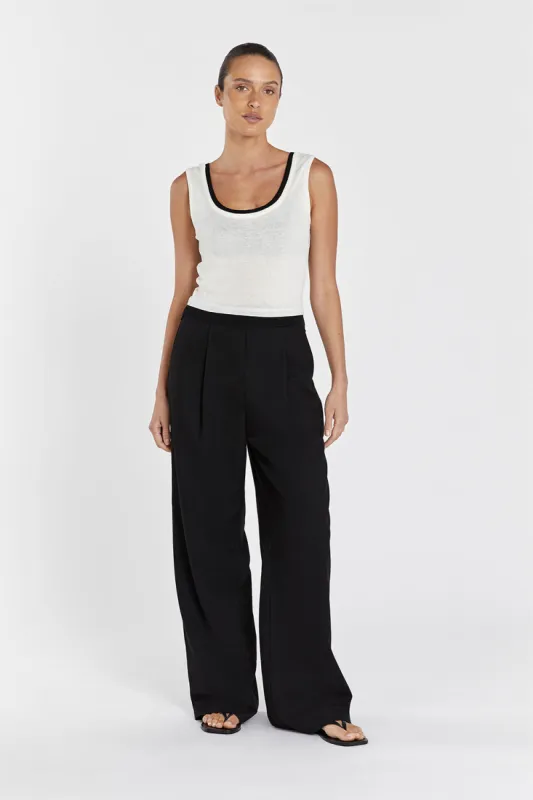 NOEL OFF WHITE CONTRAST KNIT TANK sold by Dissh