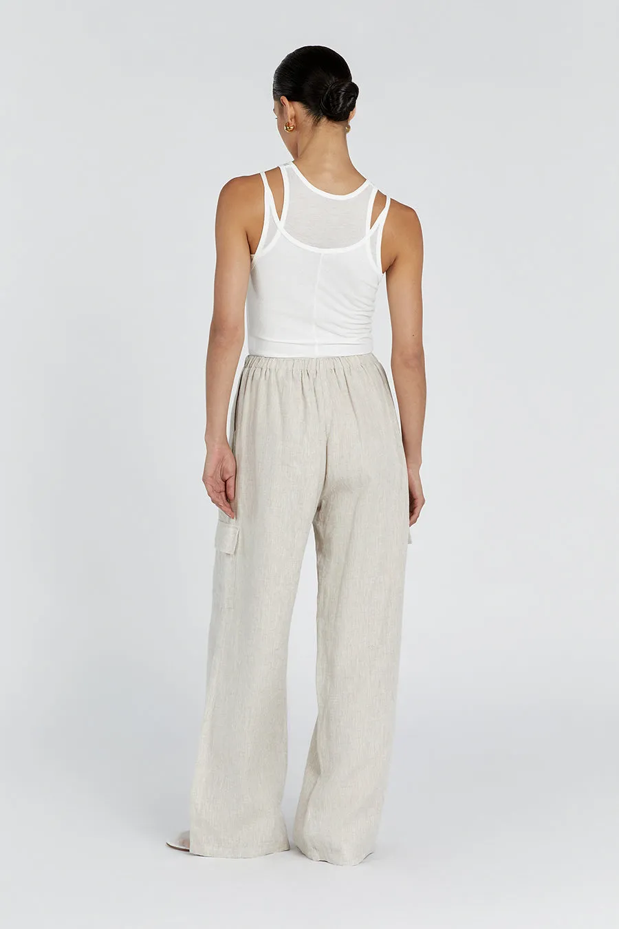 INGRID NATURAL LINEN CARGO PANT sold by Dissh product image thumbnail 4