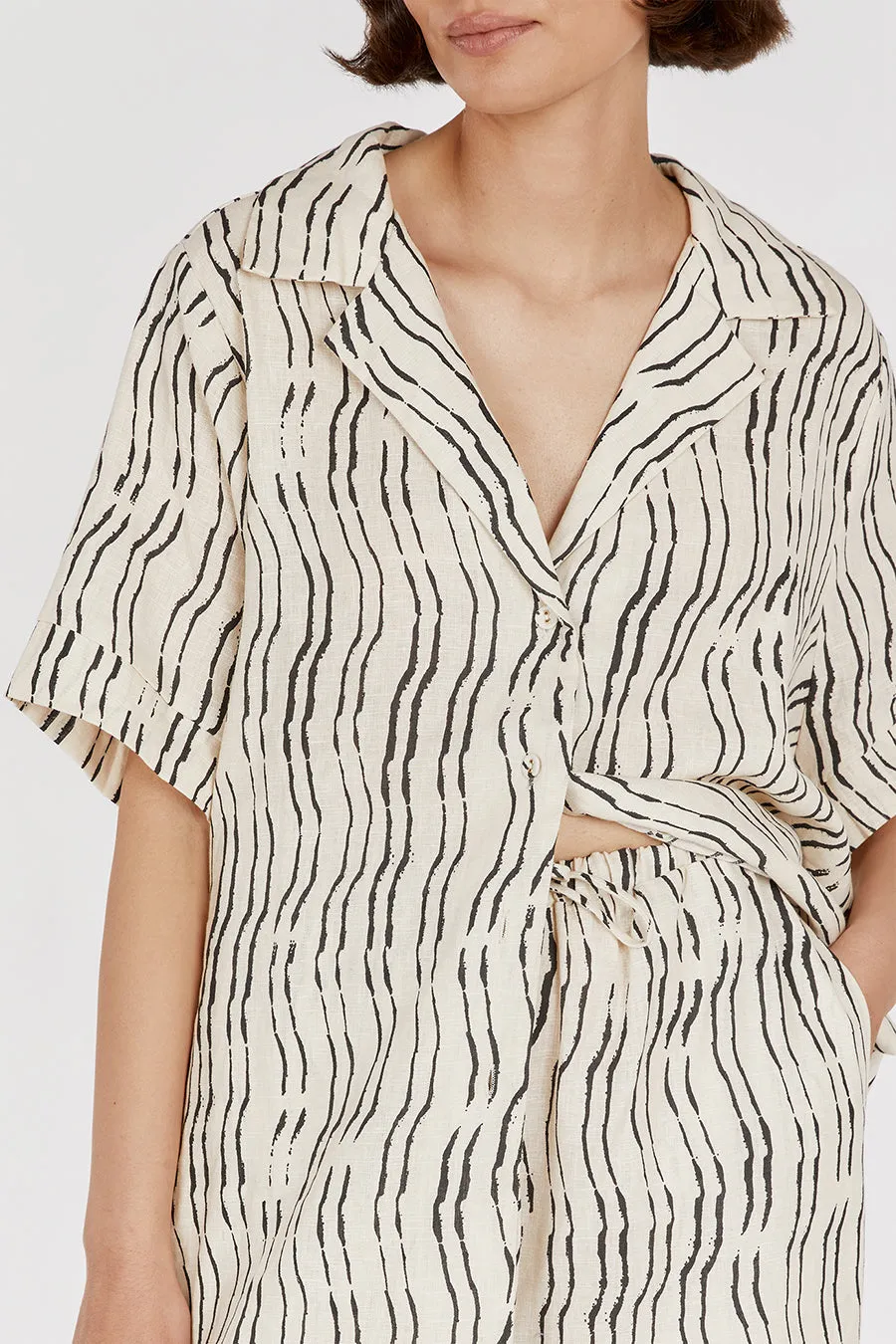 CLAIR CREAM STRIPE LINEN SHIRT sold by Dissh product image thumbnail 5