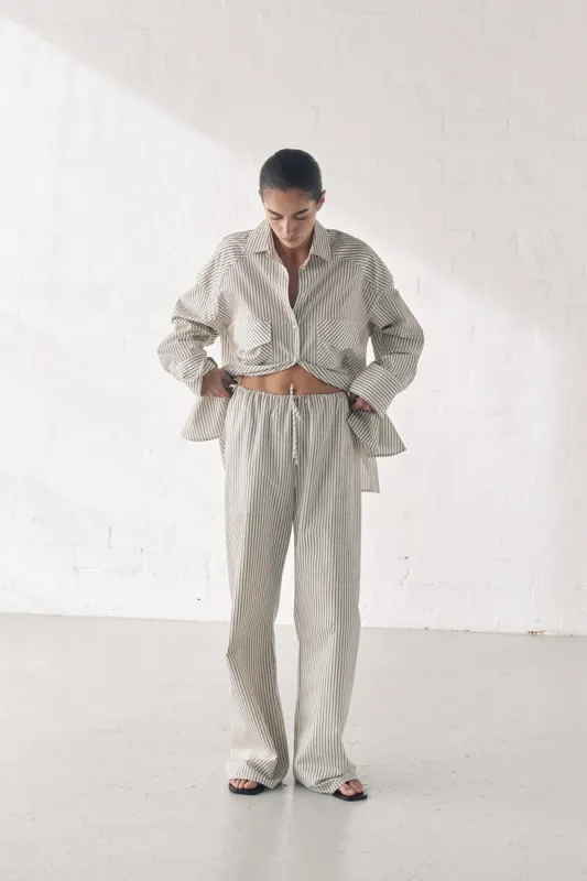 STOCKHOLM STRIPE SILK BLEND PANT sold by Dissh