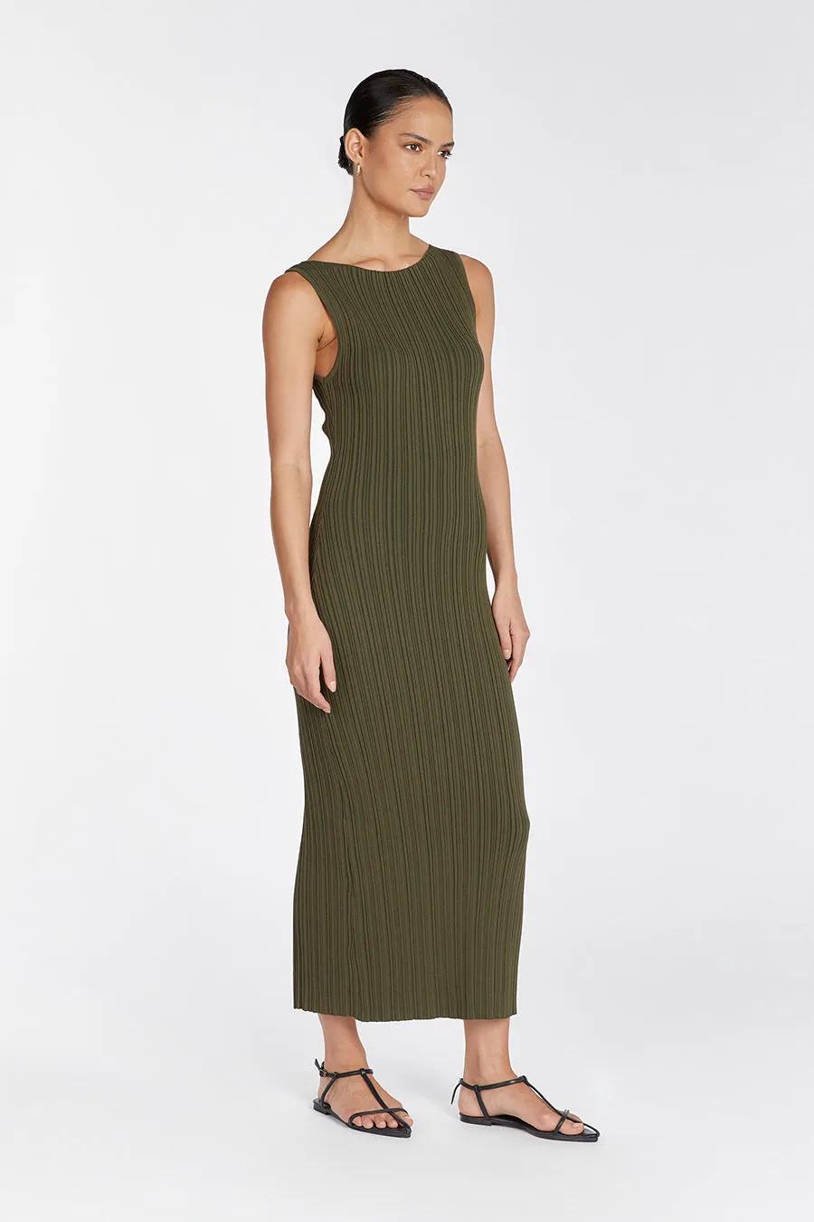 SIENNA OLIVE KNIT MIDI DRESS sold by Dissh product image thumbnail 2