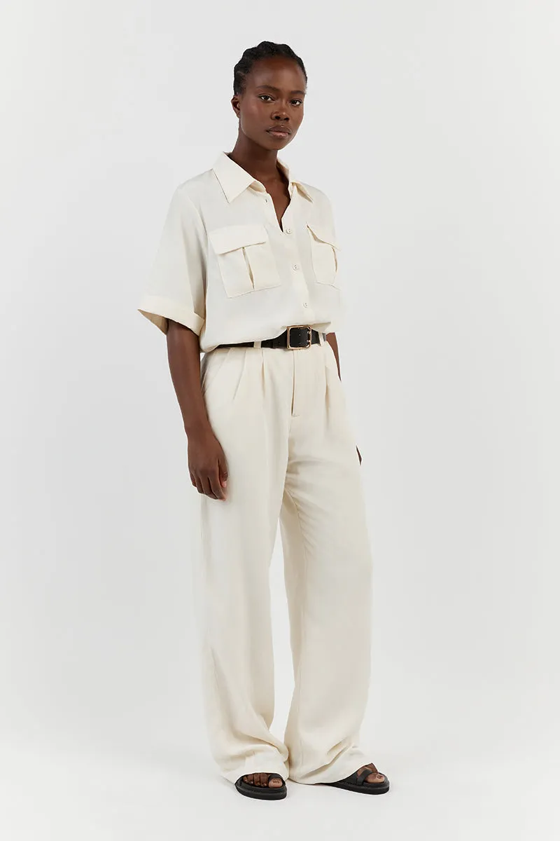 AMELIA OFF WHITE LINEN BLEND PANT sold by Dissh product image thumbnail 3