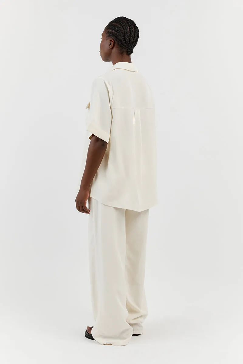 AMELIA OFF WHITE LINEN BLEND PANT sold by Dissh product image thumbnail 4