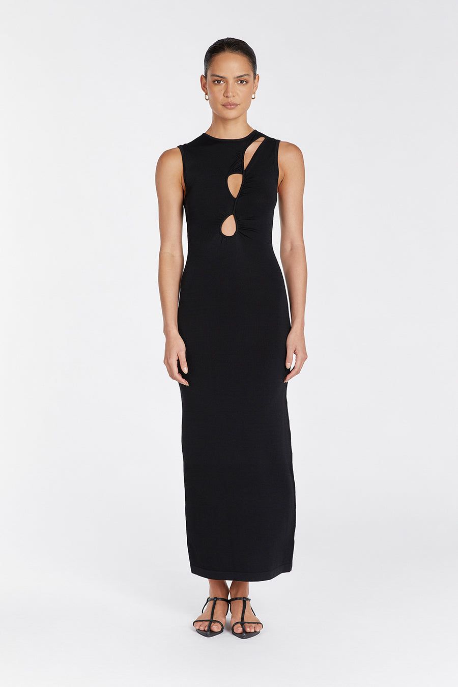 MONIQUE BLACK KNIT MIDI DRESS sold by Dissh product image thumbnail 2