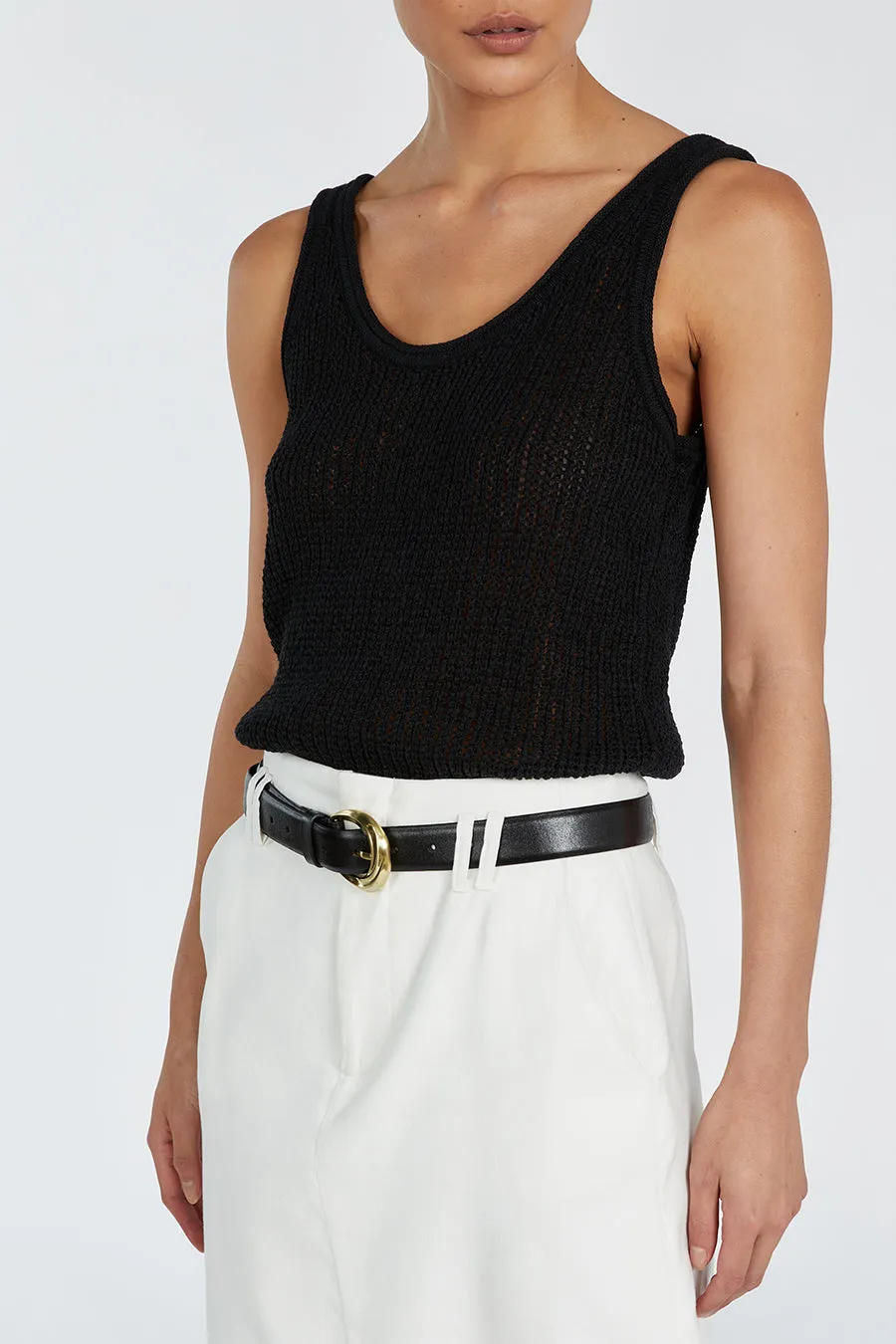 MARGOT BLACK SCOOP KNIT TANK sold by Dissh product image thumbnail 5