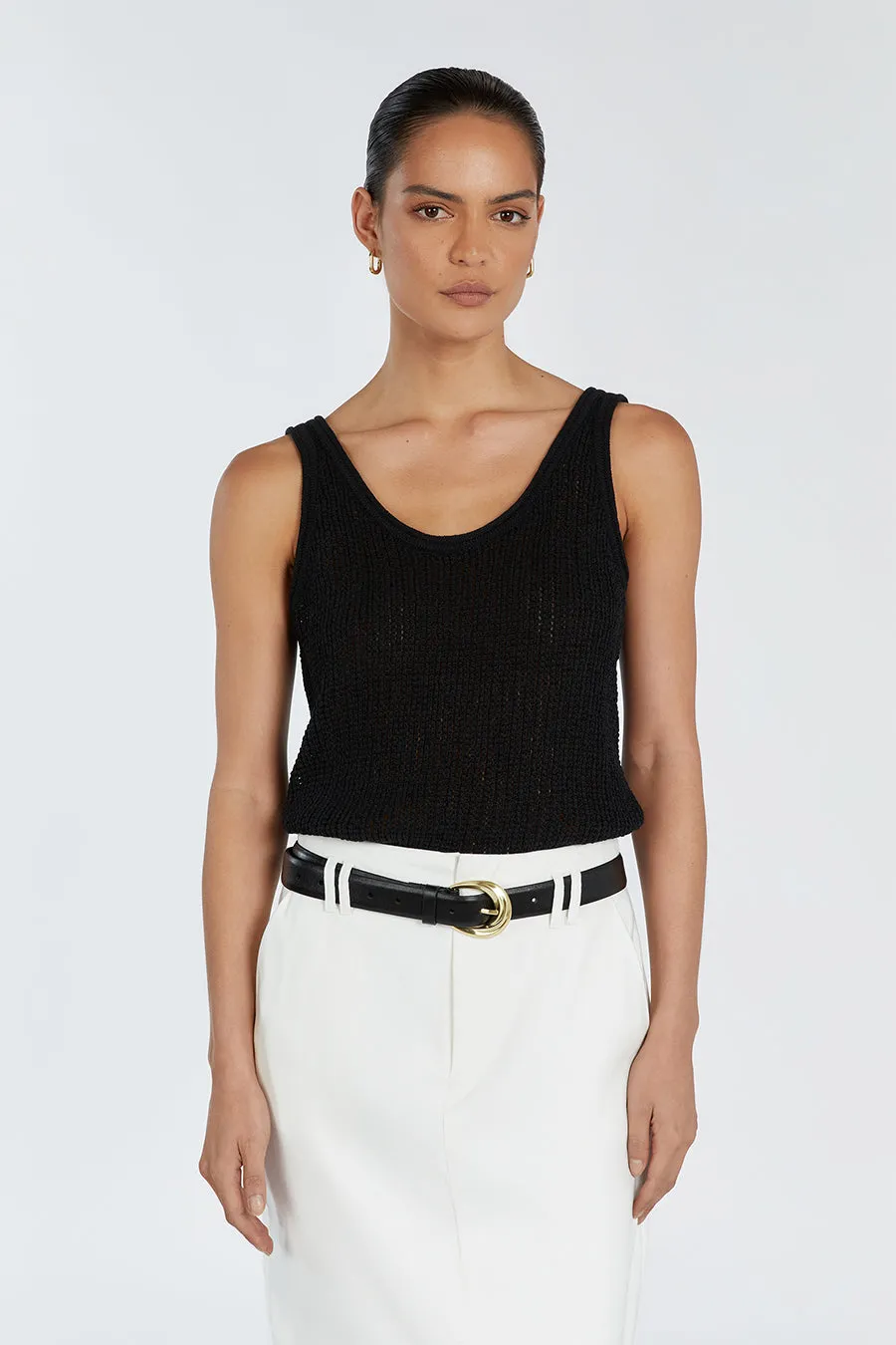 MARGOT BLACK SCOOP KNIT TANK sold by Dissh product image thumbnail 2