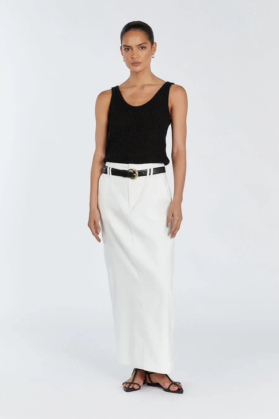 MARGOT BLACK SCOOP KNIT TANK sold by Dissh