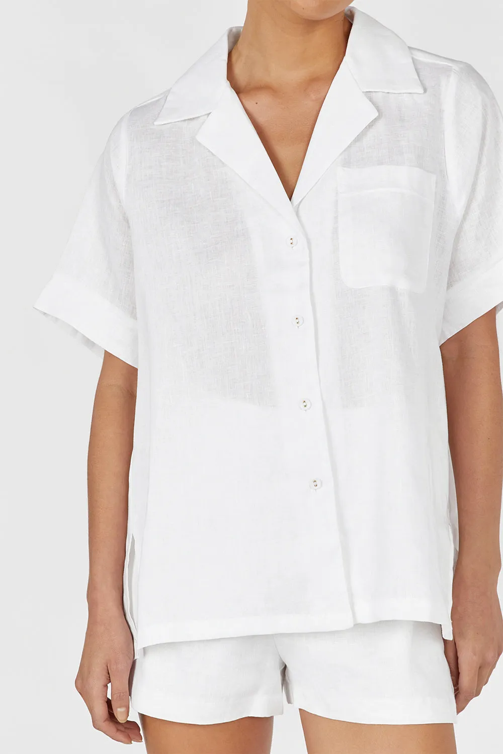 CAMPBELL WHITE LINEN SHIRT sold by Dissh product image thumbnail 5