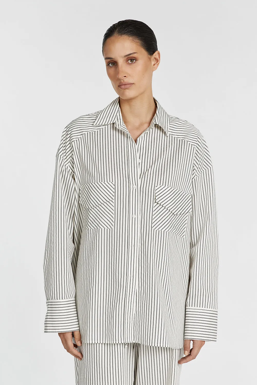 STOCKHOLM STRIPE SILK BLEND SHIRT sold by Dissh product image thumbnail 3