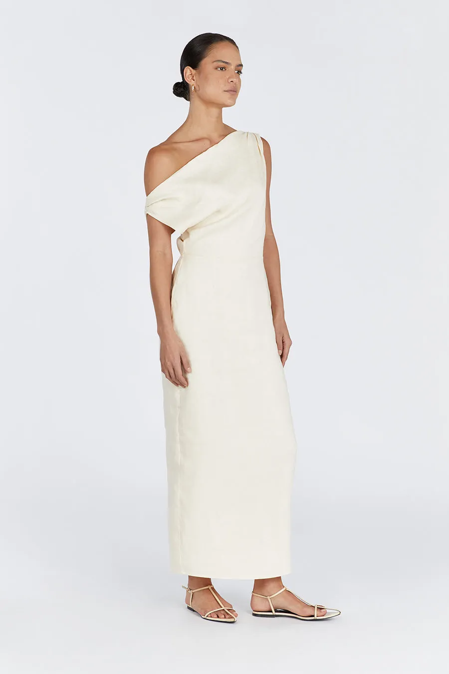 CASS BUTTERMILK LINEN MIDI DRESS sold by Dissh product image thumbnail 4