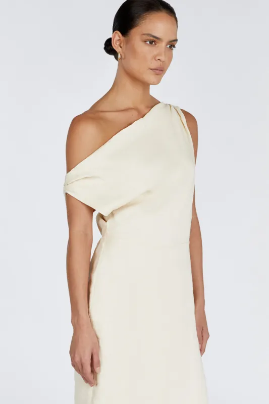 cass buttermilk linen midi dress Styling Cass Linen Crop in Buttermilk