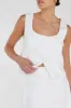 ROBERTS WHITE LINEN MIDI SKIRT sold by Dissh