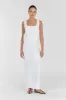 ROBERTS WHITE LINEN MIDI SKIRT sold by Dissh
