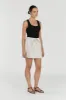 GINGER NATURAL LINEN MINI SKIRT sold by Dissh