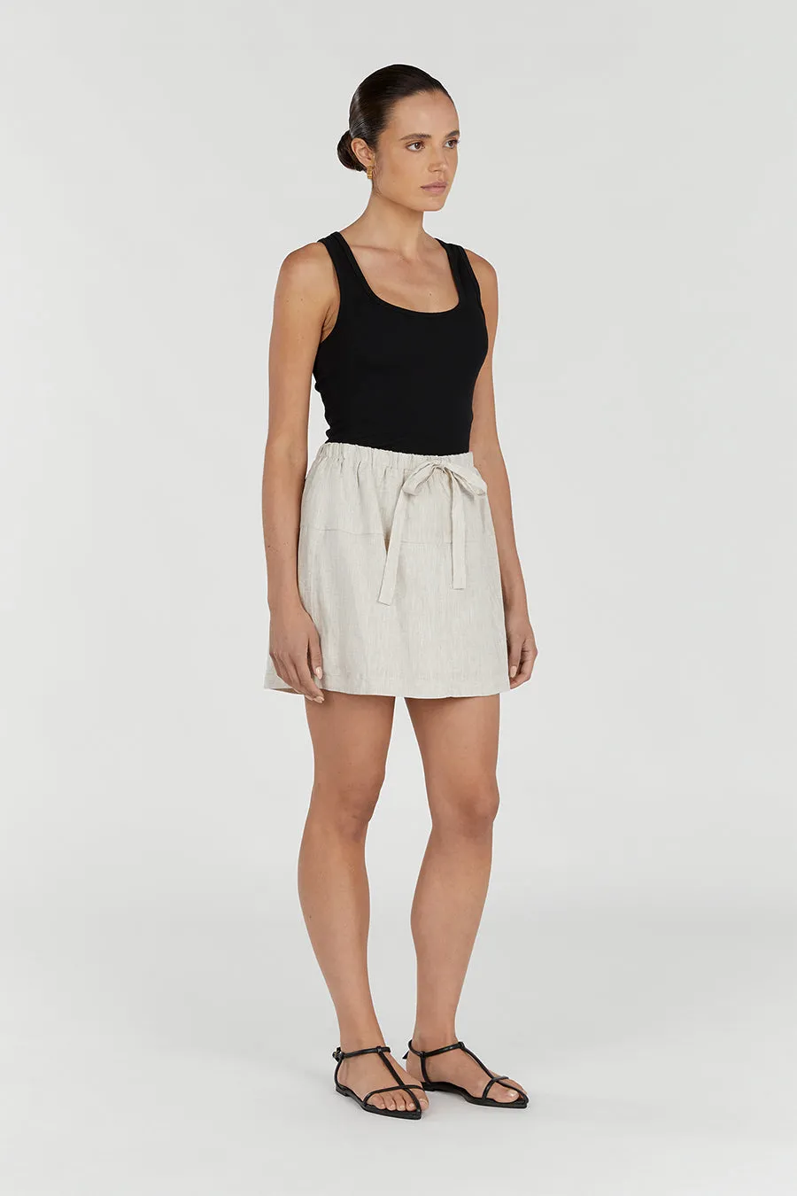 GINGER NATURAL LINEN MINI SKIRT sold by Dissh product image thumbnail 3