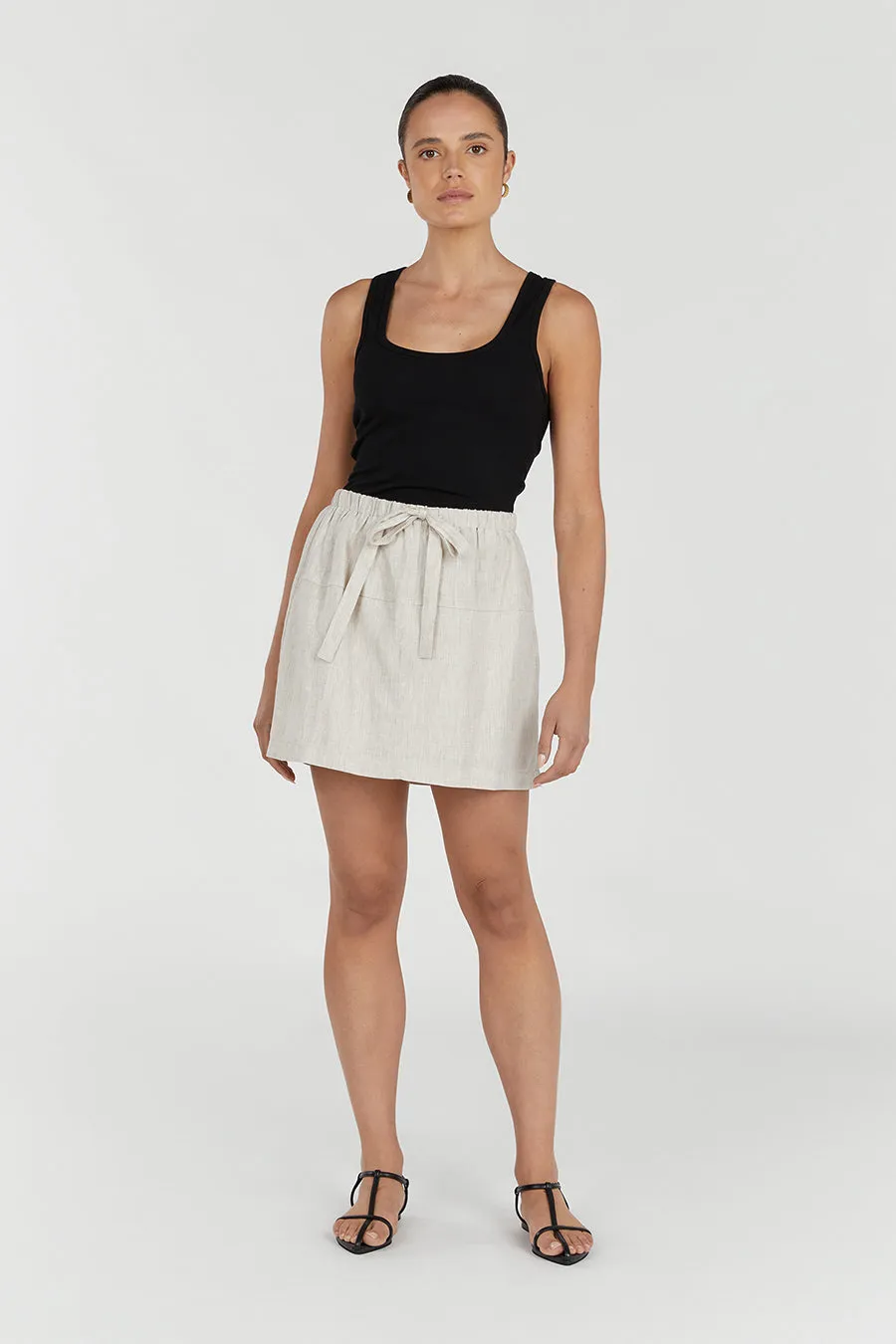 GINGER NATURAL LINEN MINI SKIRT sold by Dissh product image thumbnail 2