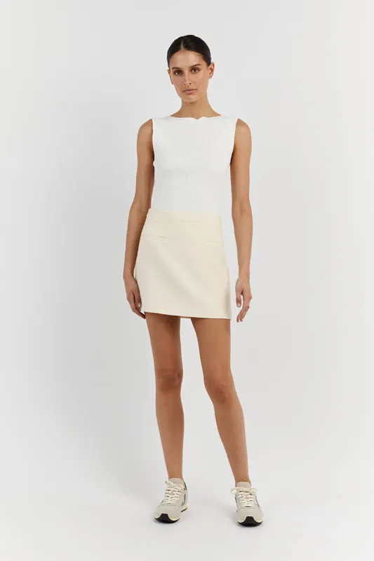 ROWAN CREAM MINI SKIRT sold by Dissh