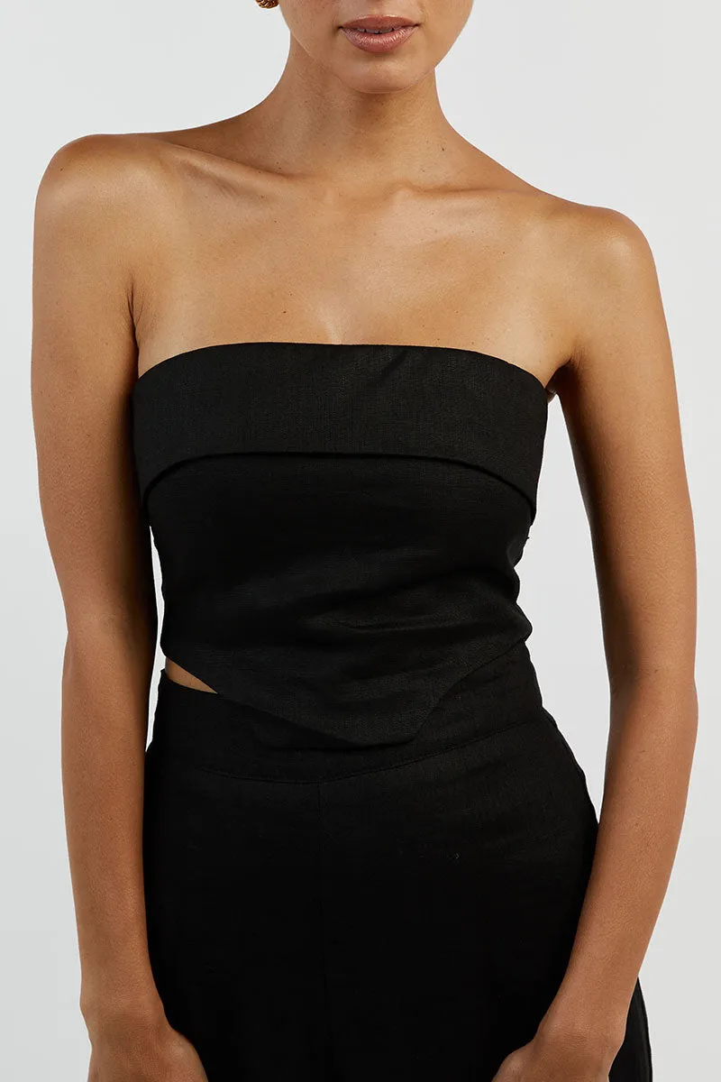 LILY BLACK LINEN CORSET sold by Dissh product image thumbnail 5