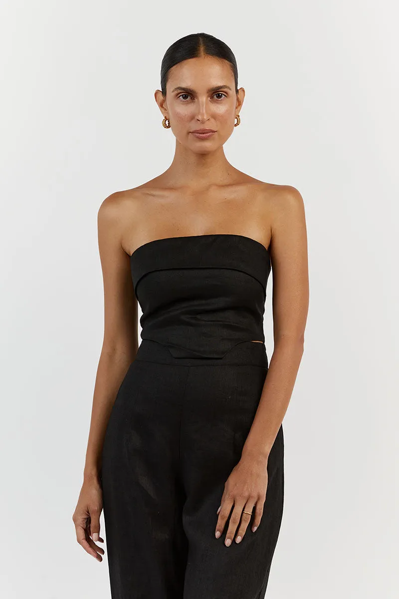 LILY BLACK LINEN CORSET sold by Dissh product image thumbnail 2