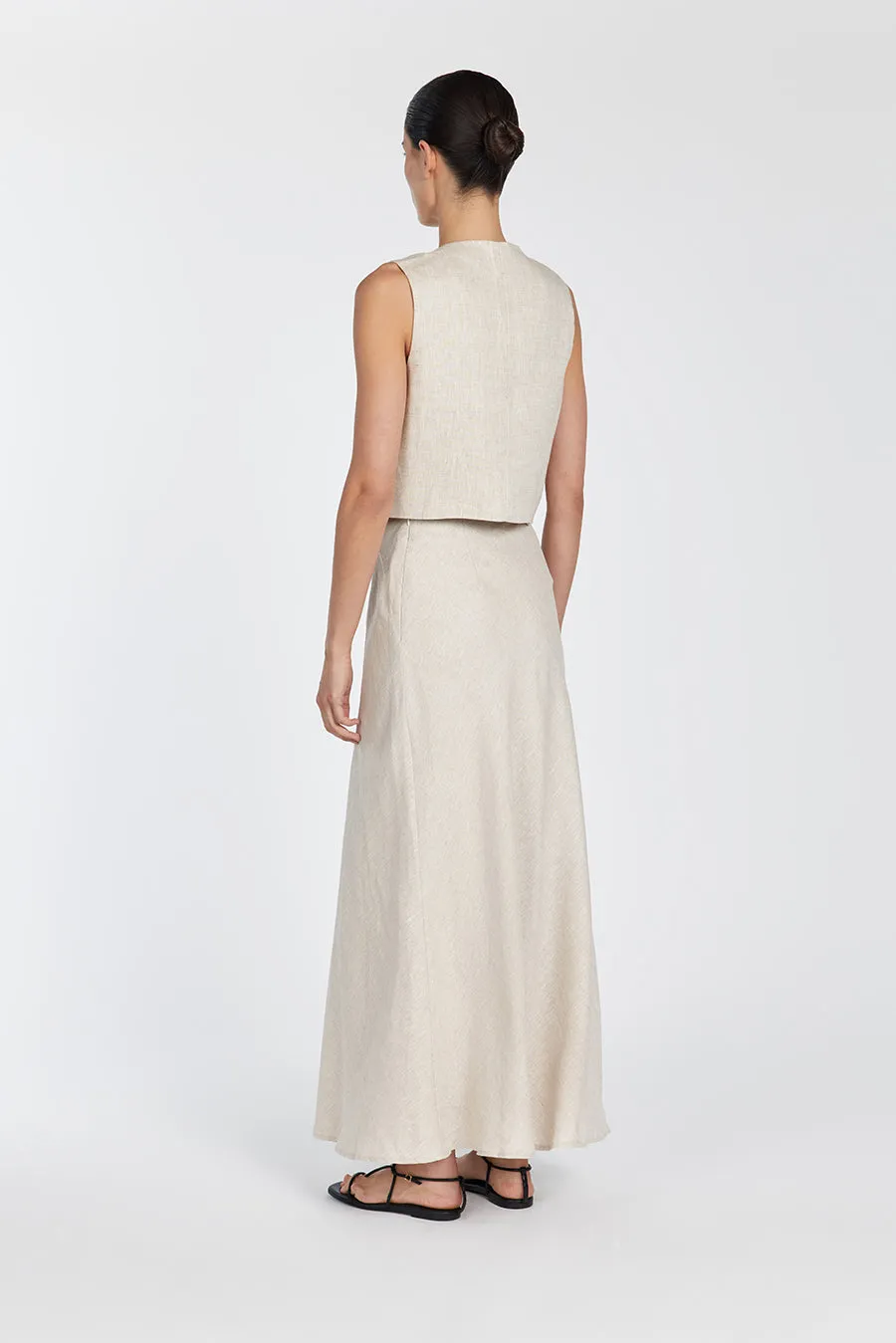 SYRAH NATURAL LINEN MIDI SKIRT sold by Dissh product image thumbnail 5