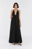 SICILY BLACK LINEN MAXI DRESS sold by Dissh