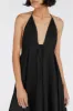 SICILY BLACK LINEN MAXI DRESS sold by Dissh