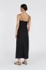 LUCIA BLACK LINEN MIDI DRESS sold by Dissh