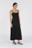 LUCIA BLACK LINEN MIDI DRESS sold by Dissh