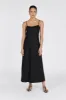 LUCIA BLACK LINEN MIDI DRESS sold by Dissh