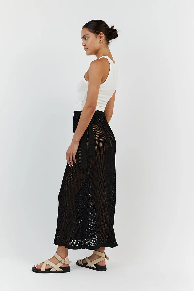 OPHELIA BLACK CROCHET WRAP SKIRT sold by Dissh product image thumbnail 4