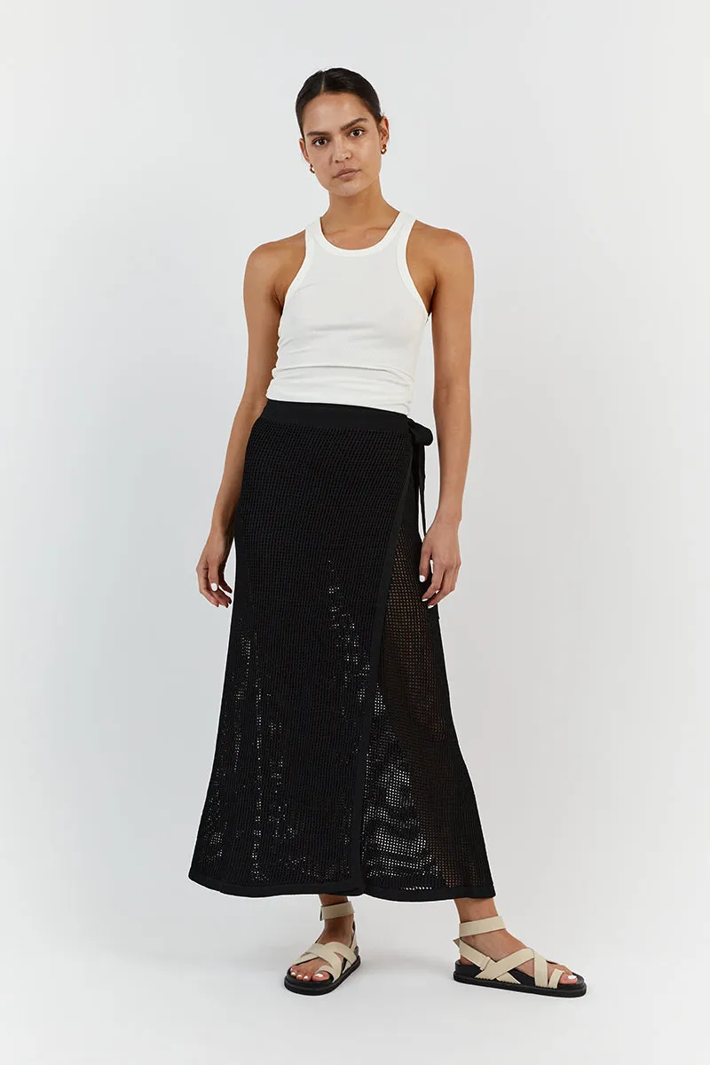 OPHELIA BLACK CROCHET WRAP SKIRT sold by Dissh product image thumbnail 2