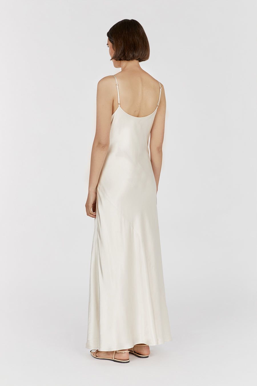 MYA CREAM SATIN SLIP MAXI DRESS sold by Dissh product image thumbnail 3