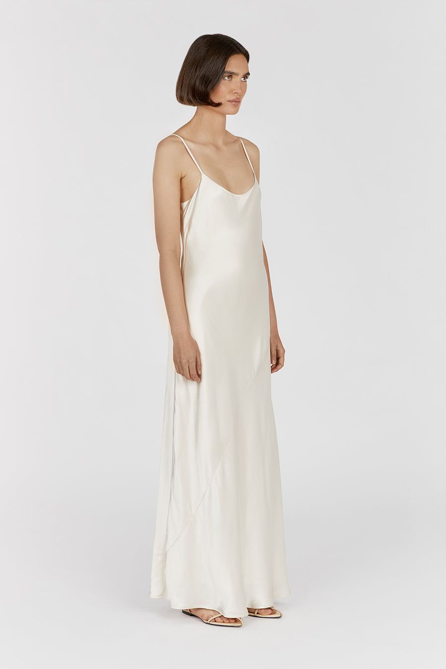 MYA CREAM SATIN SLIP MAXI DRESS sold by Dissh product image thumbnail 2