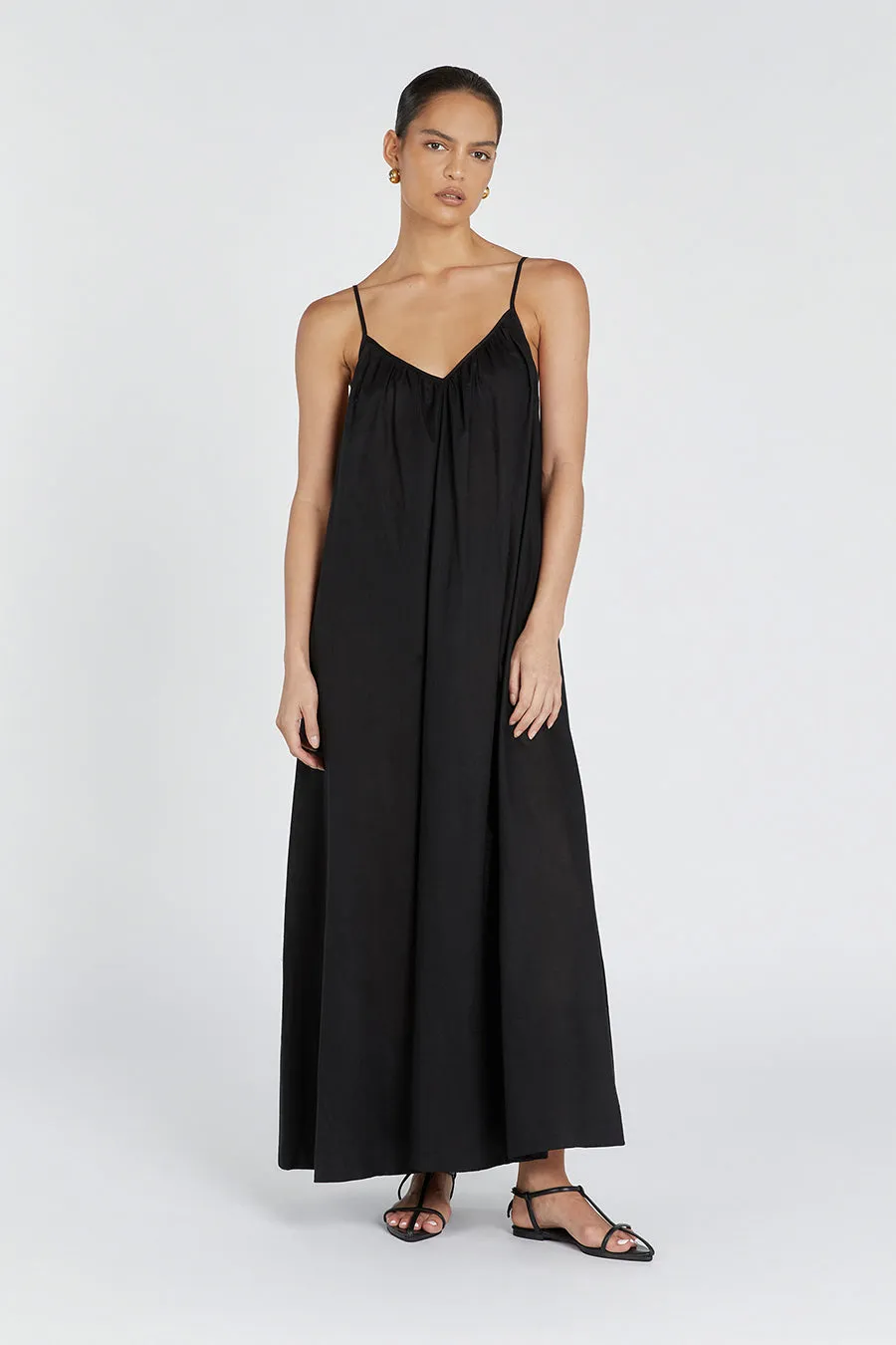 CAPRI BLACK LINEN SHEER MAXI DRESS sold by Dissh product image thumbnail 2