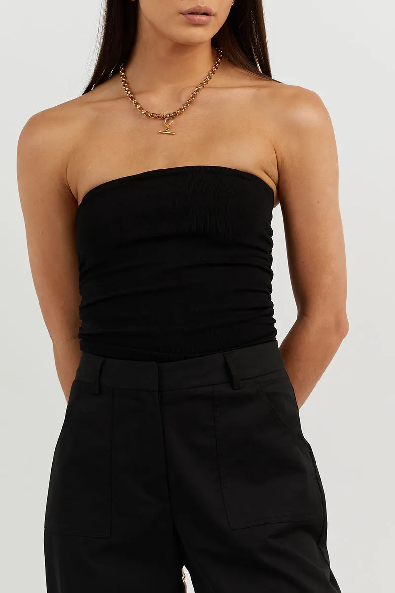 CARRIE BLACK BANDEAU KNIT TOP sold by Dissh product image thumbnail 4